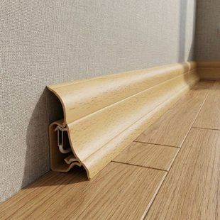 Плинтус пластиковый 060 Бук ТЕКО Стандарт кабель канал с резиновыми краями 427 фото